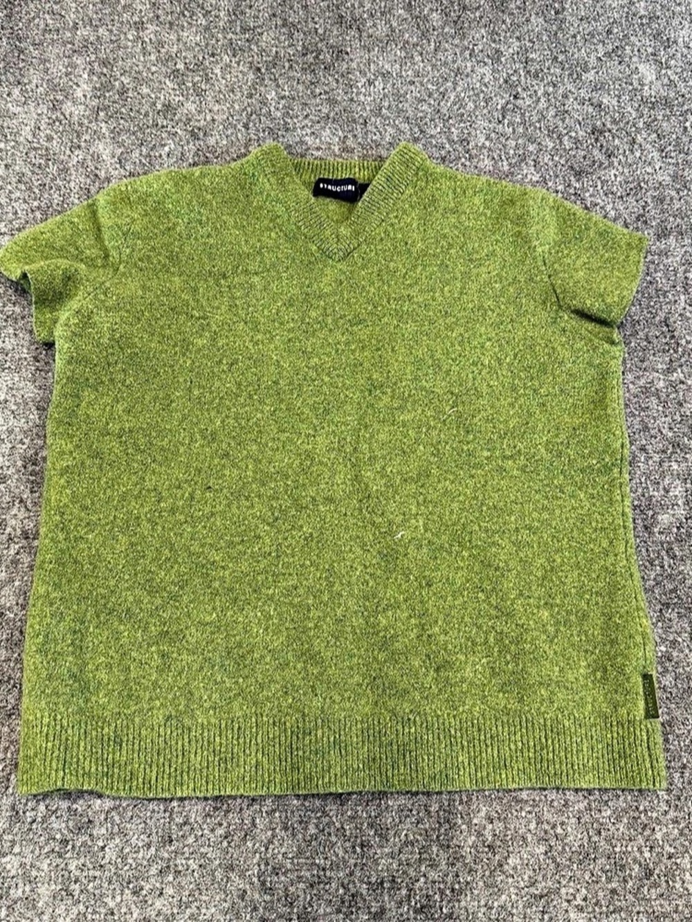 Structure Lambswool Crew Neck Sweater Large Green